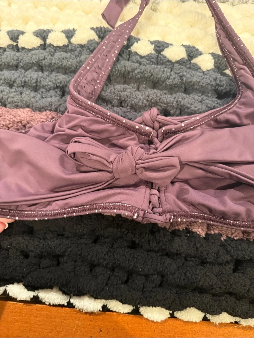 Purple Rhinestone Halter Bikini Set - Picture 4 of 4